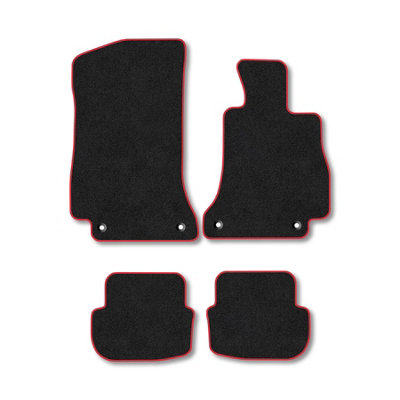 Car Mat Co Mercedes C-Class (2014-2021) (C205 A205) (Coupe  Cabriolet) Premium Tufted Carpet Car Mats Red Trim(Carpet) from B&Q