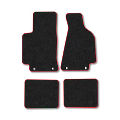 Car Mat Co Audi 80 (1991-1995) (Cabriolet) Premium Car Mats Tufted-Pile Carpet Red Trim Tailored Fit Car Accessories Durable Set from B&Q
