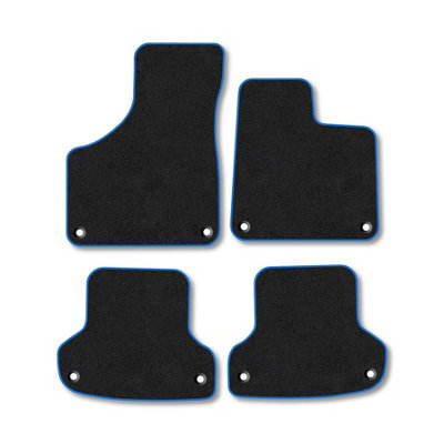 Car Mat Co Audi A3 (2009-2012) (Cabriolet) Premium Car Mats Tufted-Pile Carpet Blue Trim Tailored Fit Car Accessories Durable Set from B&Q