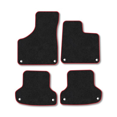 Car Mat Co Audi A3 (2009-2012) (Cabriolet) Premium Car Mats Tufted-Pile Carpet Red Trim Tailored Fit Car Accessories Durable Set from B&Q