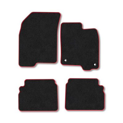 Car Mat Co Chevrolet Aveo (2008-2012) Premium Car Mats Tufted-Pile Carpet Red Trim Tailored Fit Car Accessories Durable Set from B&Q
