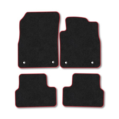 Car Mat Co Chevrolet Cruze (2009-2015) Premium Car Mats Tufted-Pile Carpet Red Trim Tailored Fit Car Accessories Durable Set from B&Q