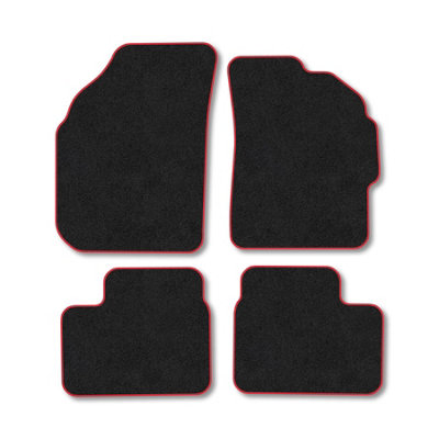 Car Mat Co Chevrolet Matiz (1998-2010) Premium Car Mats Tufted-Pile Carpet Red Trim Tailored Fit Car Accessories Durable Set from B&Q