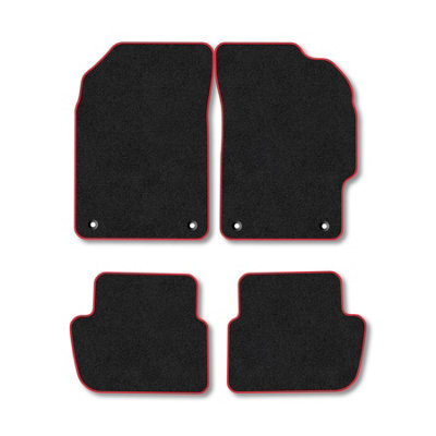 Car Mat Co Chevrolet Spark (2010-2013) Premium Car Mats Tufted-Pile Carpet Red Trim Tailored Fit Car Accessories Durable Set from B&Q