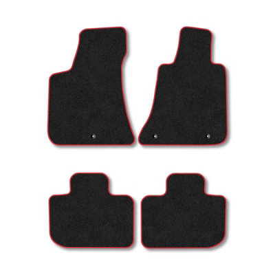 B&Q -  Chrysler 300 (2012+) Premium Car Mats Tufted-Pile Carpet Red Trim Tailored Fit Car Accessories Durable Set