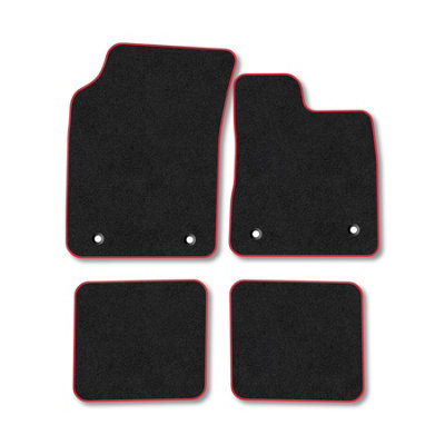 B&Q -  Chrysler Ypsilon (2011-2015) Premium Car Mats Tufted-Pile Carpet Red Trim Tailored Fit Car Accessories Durable Set
