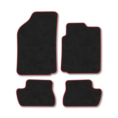 B&Q -  Citroen C2 (2003-2009) Premium Car Mats Tufted-Pile Carpet Red Trim Tailored Fit Car Accessories Durable Set