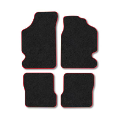 B&Q -  Citroen Saxo (1996-2003) Premium Car Mats Tufted-Pile Carpet Red Trim Tailored Fit Car Accessories Durable Set