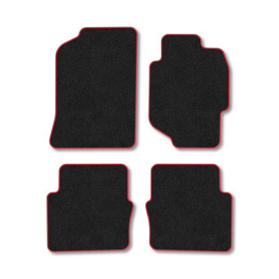B&Q -  Honda Accord (1998-2003) Premium Car Mats Tufted-Pile Carpet Red Trim Tailored Fit Car Accessories Durable Set