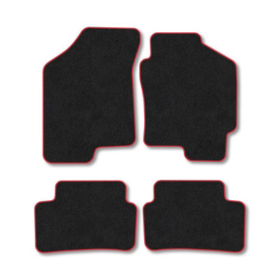 Car Mat Co Hyundai Coupe (2002-2009) Premium Car Mats Tufted-Pile Carpet Red Trim Tailored Fit Car Accessories Durable Set from B&Q