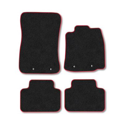 Car Mat Co Jaguar Xj (2010+) (Swb) Premium Car Mats Tufted-Pile Carpet Red Trim Tailored Fit Car Accessories Durable Set from B&Q