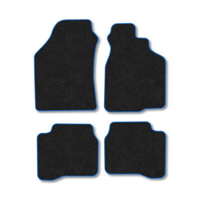 B&Q -  Mazda 323 (1996-1998) Premium Car Mats Tufted-Pile Carpet Blue Trim Tailored Fit Car Accessories Durable Set