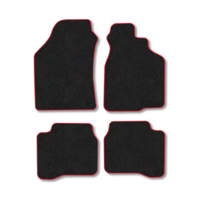 B&Q -  Mazda 323 (1996-1998) Premium Car Mats Tufted-Pile Carpet Red Trim Tailored Fit Car Accessories Durable Set