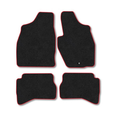 Car Mat Co Mitsubishi Shogun Pinin (2000-2005) (Lwb) Premium Car Mats Tufted-Pile Carpet Red Trim Tailored Fit Car Accessories Durable Set from B&Q