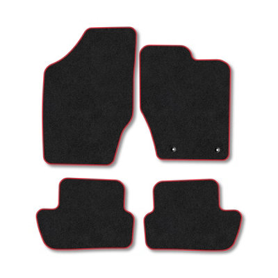 Car Mat Co Peugeot 307 (2001-2008) Premium Car Mats Tufted-Pile Carpet Red Trim Tailored Fit Car Accessories Durable Set from B&Q