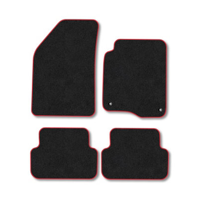 Car Mat Co Renault Laguna (2001-2007) Premium Car Mats Tufted-Pile Carpet Red Trim Tailored Fit Car Accessories Durable Set from B&Q