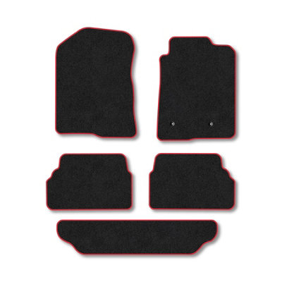 Car Mat Co Toyota Corolla Verso (2004-2009) Premium Car Mats Tufted-Pile Carpet Red Trim Tailored Fit Car Accessories Durable Set from B&Q