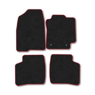 Car Mat Co Toyota Prius (2005-2009) Premium Car Mats Tufted-Pile Carpet Red Trim Tailored Fit Car Accessories Durable Set from B&Q