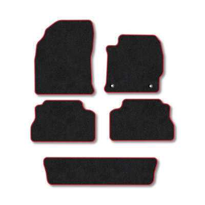 Car Mat Co Toyota Prius+ (2012-2017) Premium Car Mats Tufted-Pile Carpet Red Trim Tailored Fit Car Accessories Durable Set from B&Q