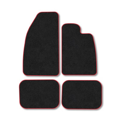 Car Mat Co Vw Beetle (1966-1980) Premium Car Mats Tufted-Pile Carpet Red Trim Tailored Fit Car Accessories Durable Set from B&Q