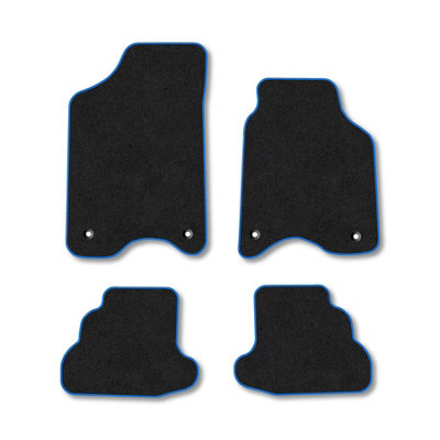 B&Q -  Vw Lupo (1998-2005) Premium Car Mats Tufted-Pile Carpet Blue Trim Tailored Fit Car Accessories Durable Set