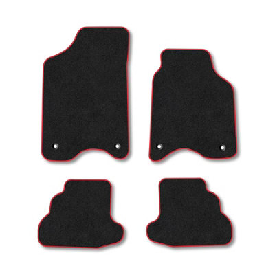 B&Q -  Vw Lupo (1998-2005) Premium Car Mats Tufted-Pile Carpet Red Trim Tailored Fit Car Accessories Durable Set