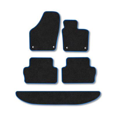 Car Mat Co Vw Sharan (2010+) Premium Car Mats Tufted-Pile Carpet Blue Trim Tailored Fit Car Accessories Durable Set from B&Q