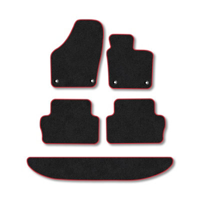 Car Mat Co Vw Sharan (2010+) Premium Car Mats Tufted-Pile Carpet Red Trim Tailored Fit Car Accessories Durable Set from B&Q
