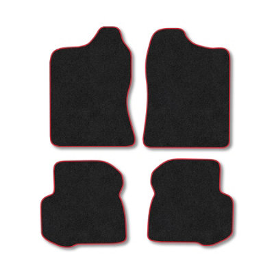B&Q -  Suzuki Jimny (1998-2018) (Manual) Premium Car Mats Tufted-Pile Carpet Red Trim Tailored Fit Car Accessories Durable Set
