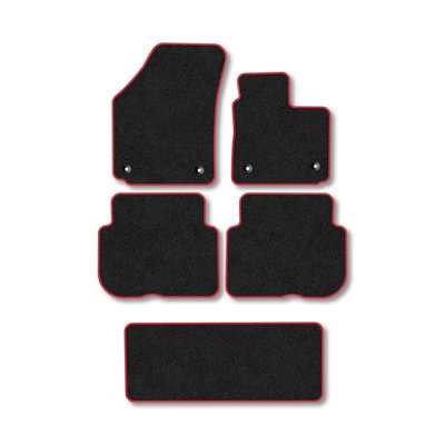 Car Mat Co Vw Touran (2003-2007) Premium Car Mats Tufted-Pile Carpet Red Trim Tailored Fit Car Accessories Durable Set from B&Q