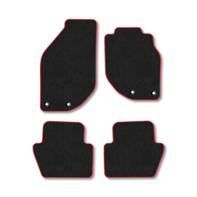 Car Mat Co Volvo C70 (1995-2006) Premium Car Mats Tufted-Pile Carpet Red Trim Tailored Fit Car Accessories Durable Set from B&Q
