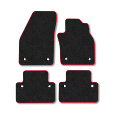 Car Mat Co Volvo V50 (2004-2012) (Auto) Premium Car Mats Tufted-Pile Carpet Red Trim Tailored Fit Car Accessories Durable Set from B&Q