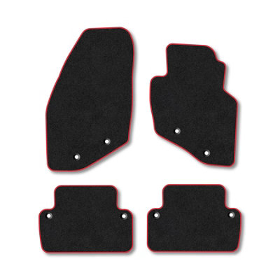 Car Mat Co Volvo V70 (2000-2007) Premium Car Mats Tufted-Pile Carpet Red Trim Tailored Fit Car Accessories Durable Set from B&Q
