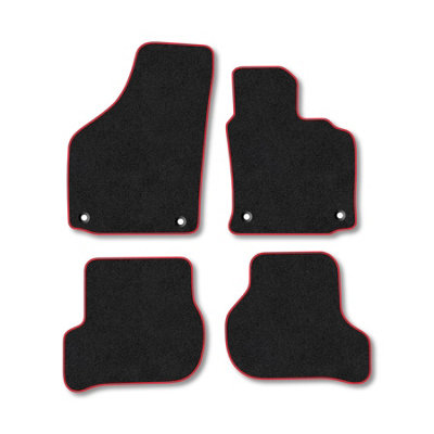 Car Mat Co Vw Golf Mk5 (2003-2007) (Oval Clip) Premium Car Mats Tufted-Pile Carpet Red Trim Tailored Fit Car Accessories Durable Set from B&Q
