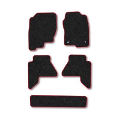 Car Mat Co Nissan Pathfinder (2010-2014) Premium Car Mats Tufted-Pile Carpet Red Trim Tailored Fit Car Accessories Durable Set from B&Q