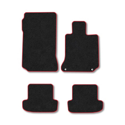 Car Mat Co Mercedes E-Class (2009-2017) (A207) (Cabriolet) Premium Car Mats Tufted-Pile Carpet Red Trim Tailored Fit Car Accessories Durable from B&Q