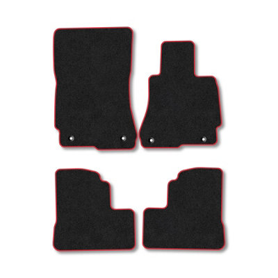 Car Mat Co Mercedes S-Class (2006-2013) (W221) (Swb) Premium Car Mats Tufted-Pile Carpet Red Trim Tailored Fit Car Accessories Durable Set from B&Q