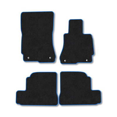 Car Mat Co Mercedes S-Class (2006-2013) (W221) (Lwb) Premium Car Mats Tufted-Pile Carpet Blue Trim Tailored Fit Car Accessories Durable Set from B&Q