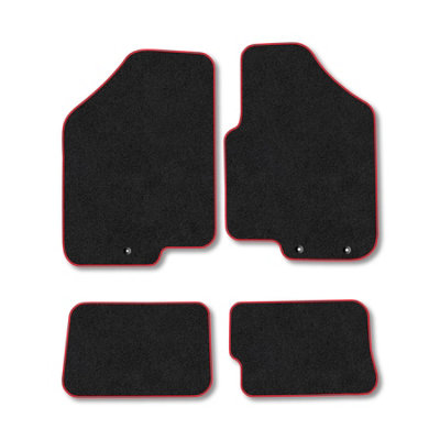 Car Mat Co Kia Soul (2011-2014) Premium Car Mats Tufted-Pile Carpet Red Trim Tailored Fit Car Accessories Durable Set from B&Q