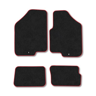 Car Mat Co Kia Soul (2008-2011) Premium Car Mats Tufted-Pile Carpet Red Trim Tailored Fit Car Accessories Durable Set from B&Q