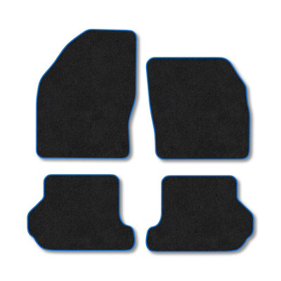 Car Mat Co Ford Focus (2007-2010) (Mk2) (Cabriolet) Premium Car Mats Tufted-Pile Carpet Blue Trim Tailored Fit Car Accessories Durable Set from B&Q