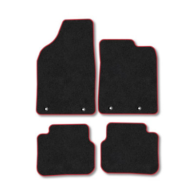 B&Q -  Chrysler Delta (2011-2015) Premium Car Mats Tufted-Pile Carpet Red Trim Tailored Fit Car Accessories Durable Set