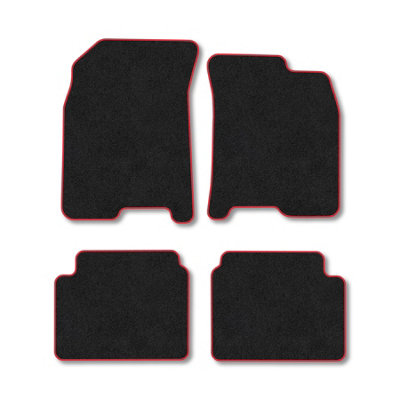 Car Mat Co Chevrolet Kalos (2008-2011) Premium Car Mats Tufted-Pile Carpet Red Trim Tailored Fit Car Accessories Durable Set from B&Q