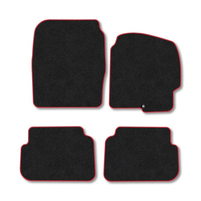 B&Q -  Mazda 323 (1998-2003) Premium Car Mats Tufted-Pile Carpet Red Trim Tailored Fit Car Accessories Durable Set
