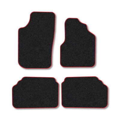 Car Mat Co Renault Scenic (1999-2006) Premium Car Mats Tufted-Pile Carpet Red Trim Tailored Fit Car Accessories Durable Set from B&Q