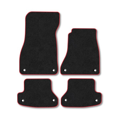 Car Mat Co Audi A5 (2017+) (Coupe) Premium Car Mats Tufted-Pile Carpet Red Trim Tailored Fit Car Accessories Durable Set from B&Q