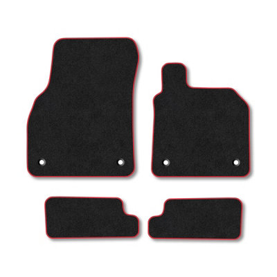 Car Mat Co Audi Tt (2014+) Premium Car Mats Tufted-Pile Carpet Red Trim Tailored Fit Car Accessories Durable Set from B&Q