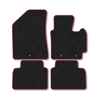 Car Mat Co Kia Soul (2014-2020) Premium Car Mats Tufted-Pile Carpet Red Trim Tailored Fit Car Accessories Durable Set from B&Q