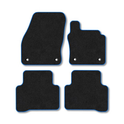 Car Mat Co Vw Touran (2015+) Premium Car Mats Tufted-Pile Carpet Blue Trim Tailored Fit Car Accessories Durable Set from B&Q