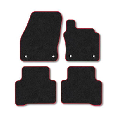 Car Mat Co Vw Touran (2015+) Premium Car Mats Tufted-Pile Carpet Red Trim Tailored Fit Car Accessories Durable Set from B&Q